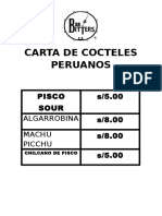 Carta de Cocteles Peruanos