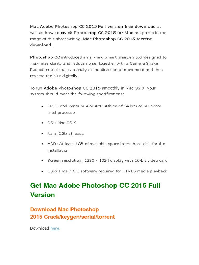Adobe photoshop cc 2015 key