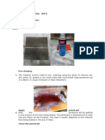 Dye Penetrant Testing (DPT) Plate: pl5722 Size: 30cm X 30cm X 1cm Weld With: 1.5 CM Step