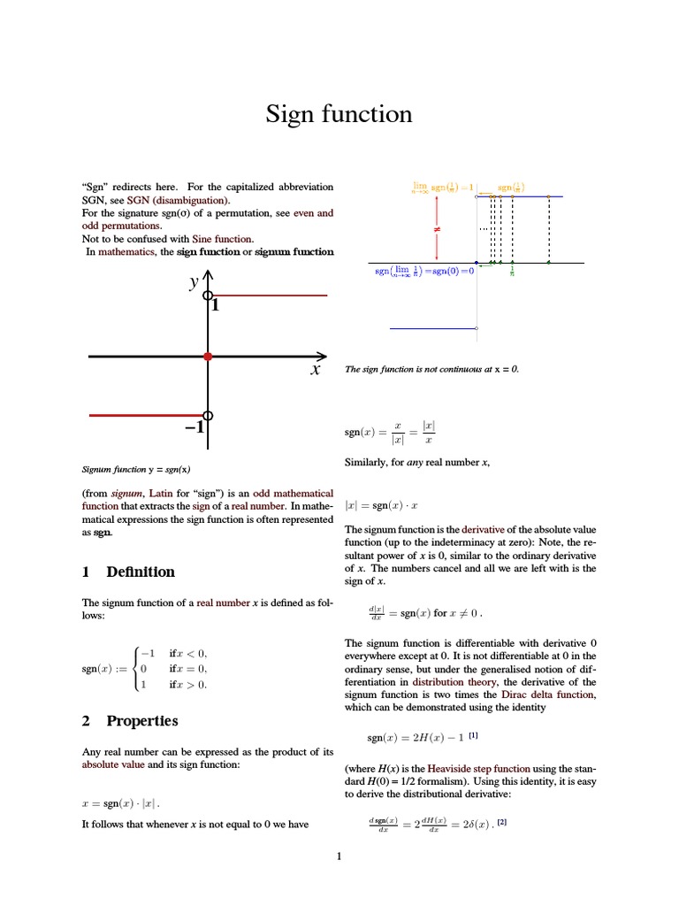 Sign Function | PDF | Special Functions | Discrete Mathematics