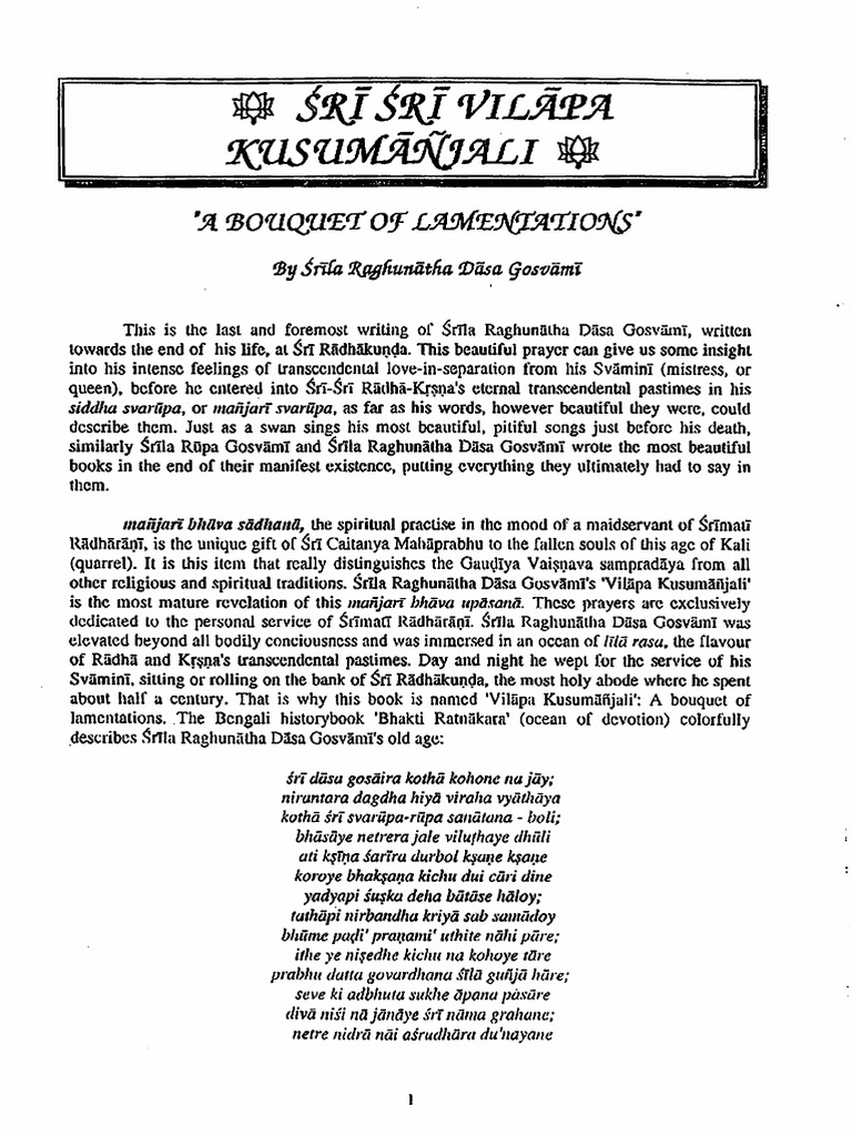 Vilapa Kusumanjali Adb | PDF | Religious Behaviour And Experience | Indian  Religions