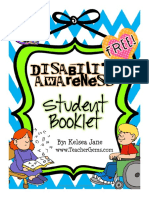 Disability Awareness Student Booklet Free