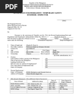 Safety Inspector and Engineer Application Form - Rev.