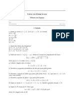 Lista de Exercícios(Vetores No Espaço)