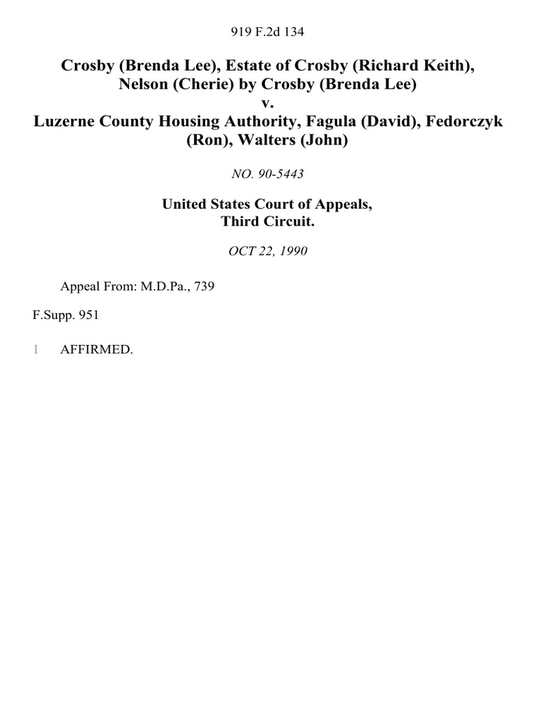 Crosby (Brenda Lee), Estate of Crosby (Richard Keith), Nelson (Cherie