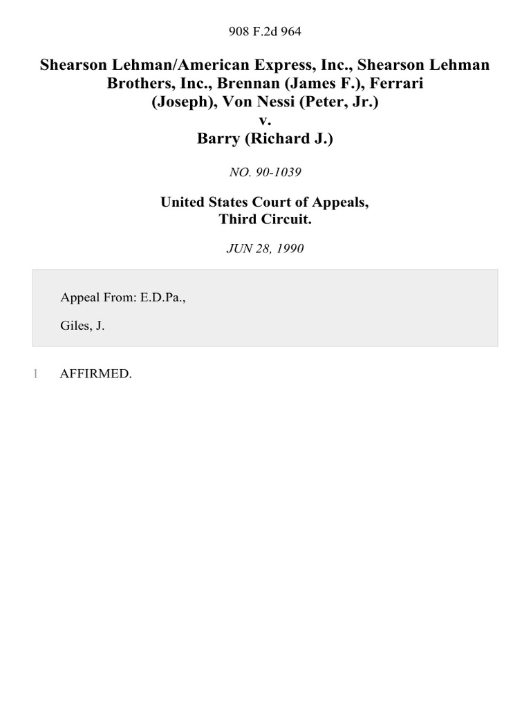 Shearson Lehman/american Express, Inc., Shearson Lehman Brothers, Inc