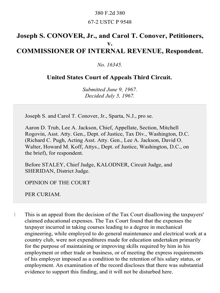 Joseph S. Conover, JR., and Carol T. Conover v. Commissioner of