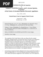 UNITED STATES of America v. Nathan L. POSNER, Esquire, and S. Jerome Epstein, Executors of The Estate of Abraham Epstein, Deceased, Appellants