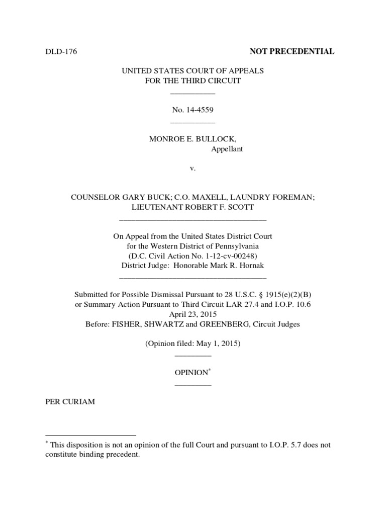 Not Precedential PDF Summary Judgment Burden Of Proof (Law)