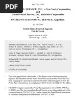 UNITED PARCEL SERVICE, INC., A New York Corporation, and United Parcel Service, Inc., and Ohio Corporation v. United States Postal Service, Appellant