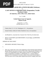 National Labor Relations Board v. Cast Optics Corporation, Textile Workers Union of America, Afl-Cio, CLC, Intervenor, 458 F.2d 398, 3rd Cir. (1972)