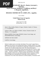 Herbert E. Lockhart, Beryl L. Hastie, Gertrude L. Melchior, Kaj H. Peterson, Kathleen P. Goldberg, and Beryl I. Haygood v. Holiday Homes of St. John, Inc., 678 F.2d 1176, 3rd Cir. (1982)