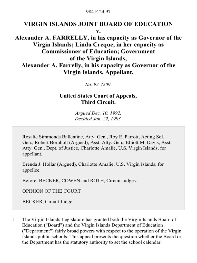 United States Court of Appeals, Third Circuit PDF United States Virgin Islands Declaratory