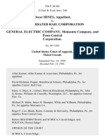 Oscar HINES, Appellant, v. Consolidated Rail Corporation v. GENERAL ELECTRIC COMPANY, Monsanto Company, and Penn Central Corporation