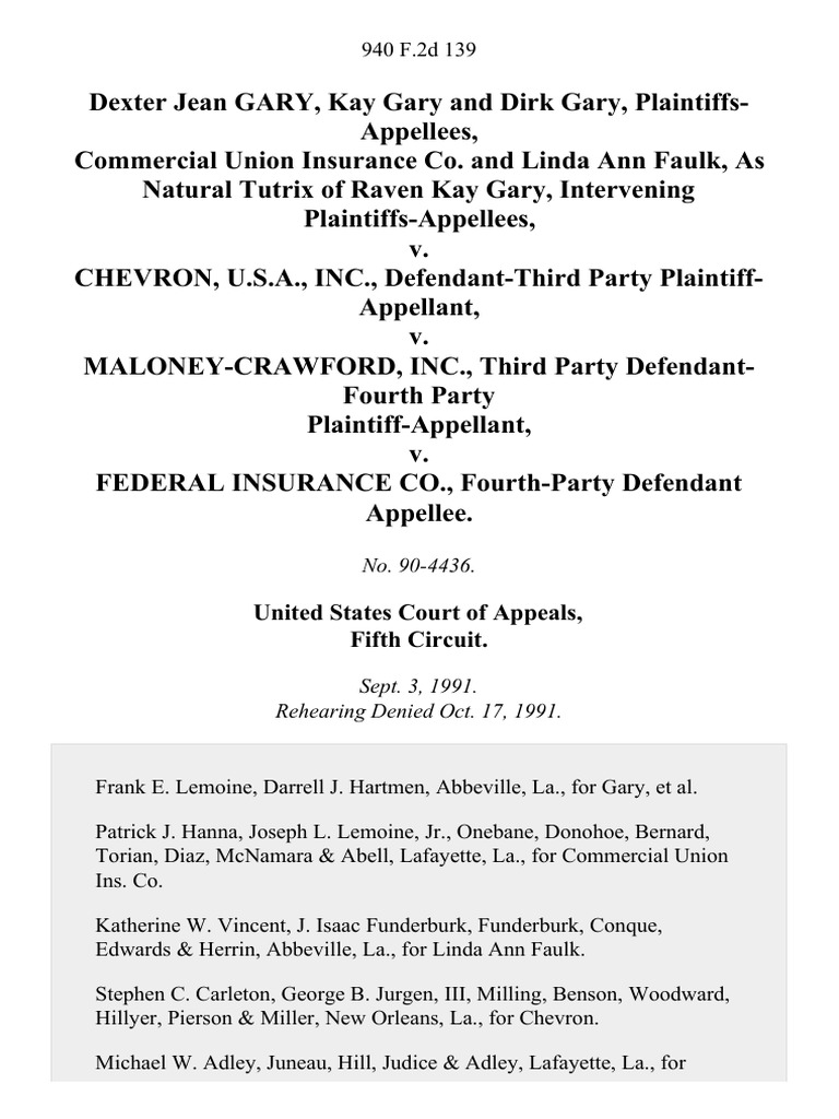 United States Court of Appeals, Fifth Circuit PDF Chevron Corporation Strict Liability