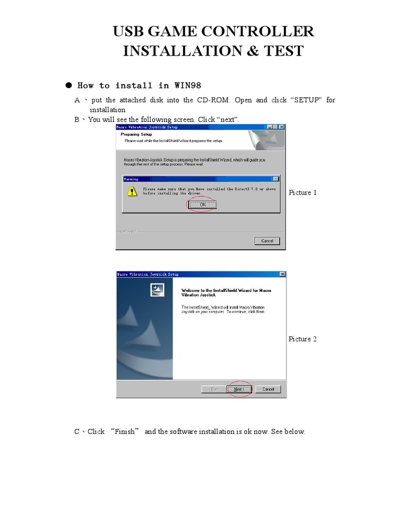 USB Game Controller Setup Guide | PDF