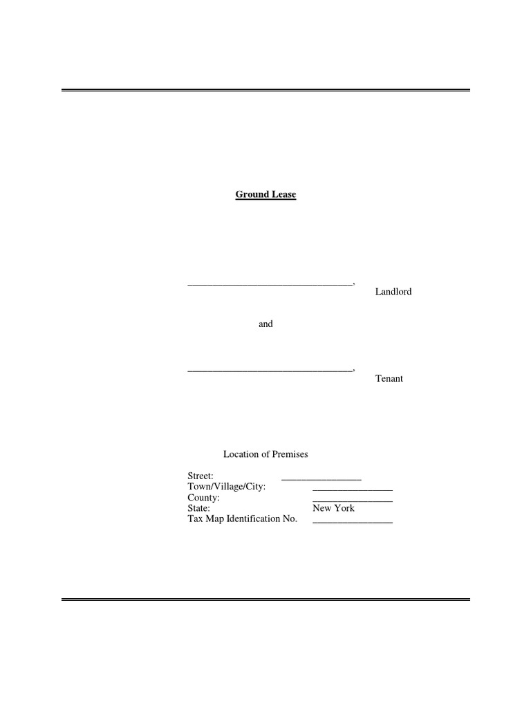 Ground Lease Form PDF Lease Leasehold Estate