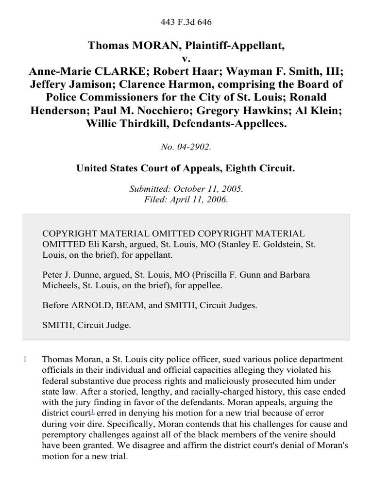 United States Court of Appeals, Eighth Circuit PDF Batson V. Kentucky Peremptory Challenge