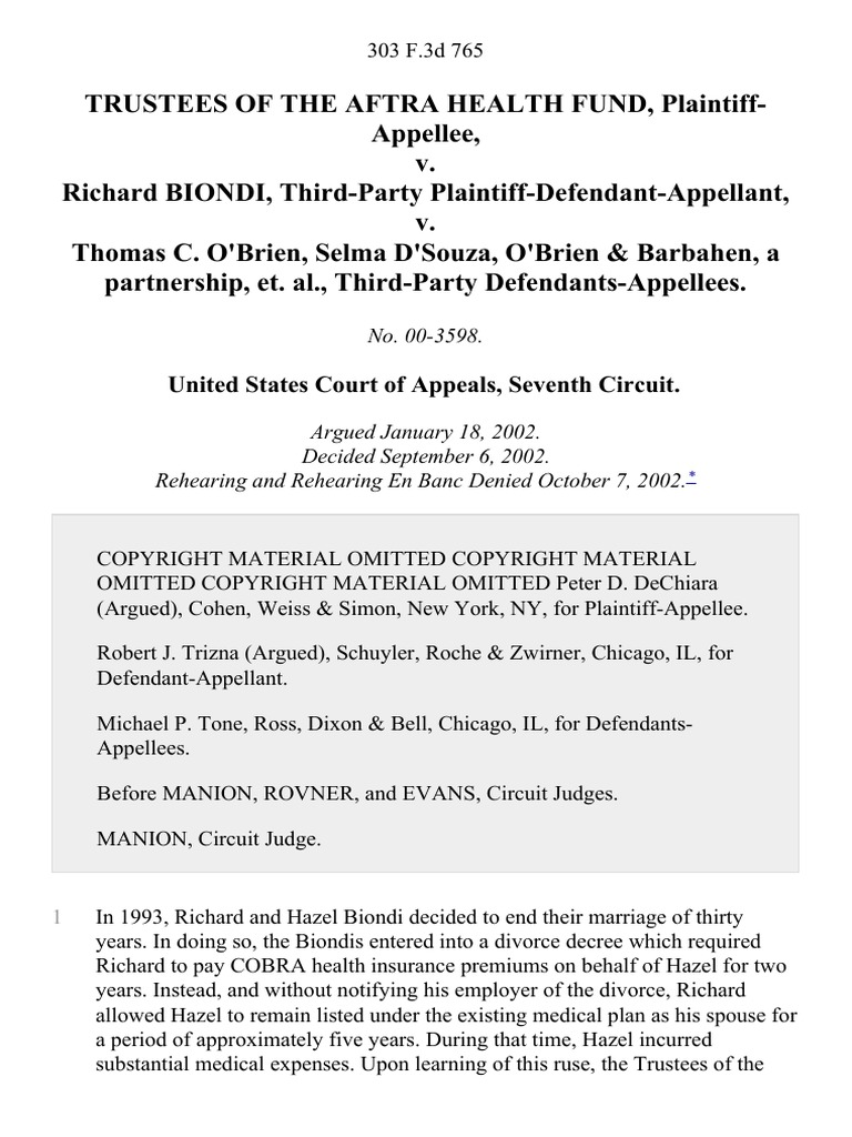 Trustees Of The Aftra Health Fund V Richard Biondi Third Party