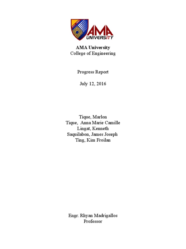 Engineering Progress Report 2016 | PDF | Technology & Engineering