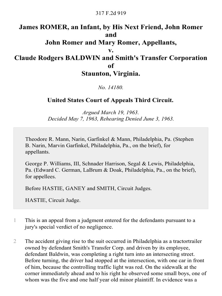 James Romer, An Infant, by His Next Friend, John Romer and John Romer ...