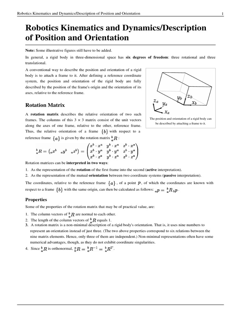 Robotics Kinematics And Dynamics Pdf Cartesian Coordinate System