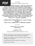 Arsenio C. Saporito, Pasquale F. Ambrosio, Alfred Grant Baum, Frederick Betz, Rose Bochicchio, William Floyd Burroughs, Amerigo Burruano, Edwin B. Carlson, William F. Cheperak, George F. Crowley, Vernon D. Davis, John Francis Demar, Fred Diamond, Norma Lee Dyer, Murray S. Gottlieb, Svante Humbla, Edward F. Jedziniak, Alda Yvonne Kyle, Charles Philip Marion, Louis Marshall, Richard Martone, Peter James Mikedes, Anthony J. Morrell, Per Olof Einer Reich, Robert Robie, Harold Rodriguez, Tim Shaunfield, Mary S. Siegel, Richard Iver Swartz, Morris Swerlin, Huan Yin Wang, Jess v. Ziccarello v. Combustion Engineering Inc., Charles E. Hugel, Donald C. Taylor, Sveh A. Kreipke and C.L. Bekkedahl, 843 F.2d 666, 3rd Cir. (1988)