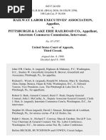 Railway Labor Executives' Association, Appellee, v. Pittsburgh & Lake Erie Railroad Co., Appellant, Interstate Commerce Commission, Intervenor