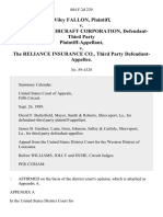 Wiley Fallon v. Superior Chaircraft Corporation, Defendant-Third Party v. The Reliance Insurance Co., Third Party, 884 F.2d 229, 3rd Cir. (1989)