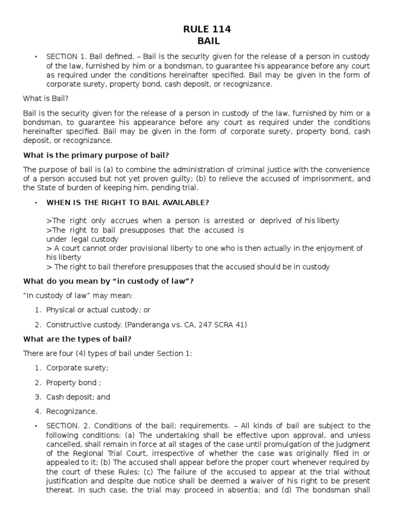 Understanding Bail Rights and Types | PDF