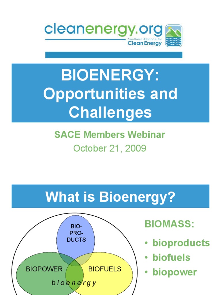 Bioenergy: Opportunities and Challenges | PDF | Home & Garden
