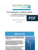 The Southeast in A Warmer World, Impacts and Opportunities