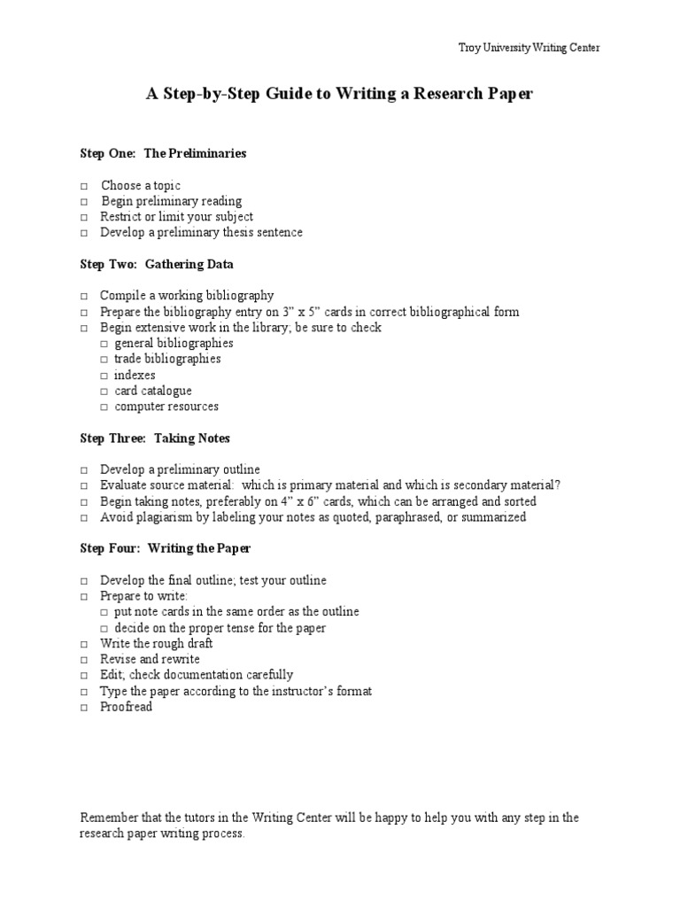 A Step by Step Guide To Writing A Research Paper  PDF