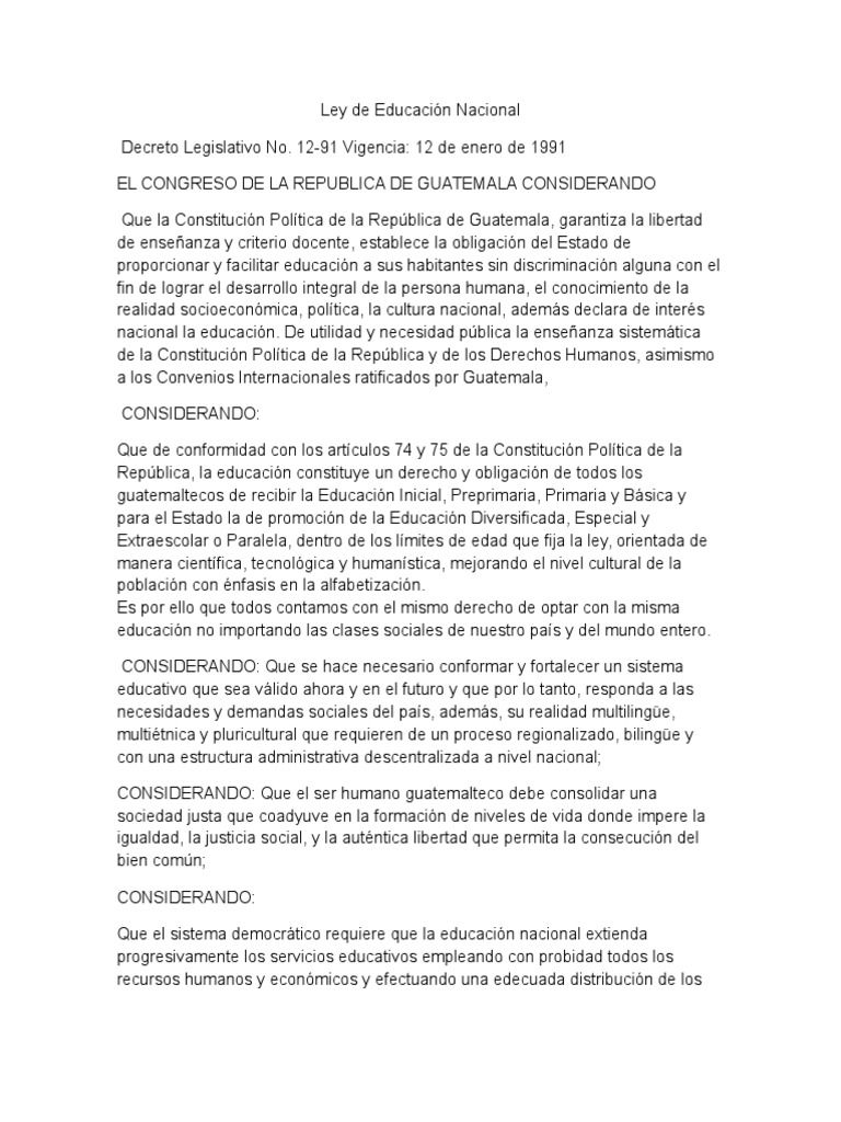 Ley de Educación Nacional.docx Guatemala Planificación