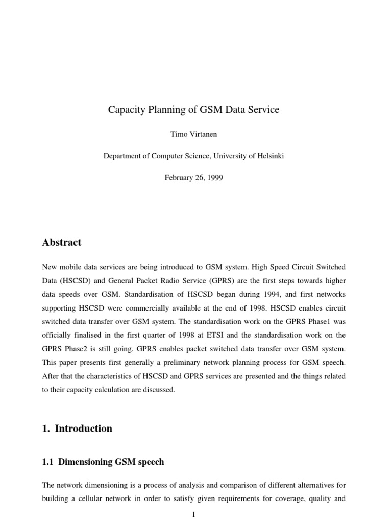 GPRS Bandwidth Capacity Planning | PDF | General Packet Radio Service | Gsm