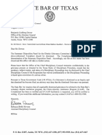 State Bar of Texas Dismissal Letter