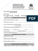 PLM Formulario De+solicitud de Licencia Municipal