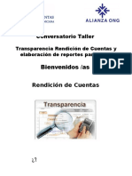 Rendición de Cuentas, Transparencia y Control Social.