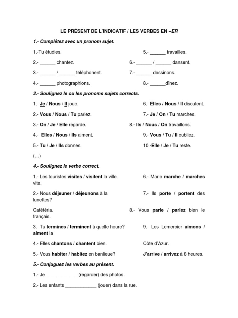 Présent De L'indicatif Exercices Pdf LE+PRÉSENT+DE+L'INDICATIF+(Exercices+de+Grammaire+en+contexte+1).pdf
