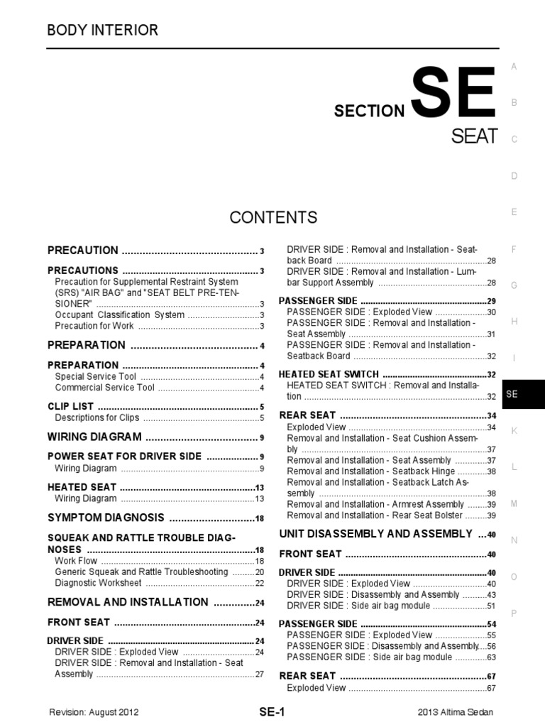 SE.pdf | Airbag | Seat Belt