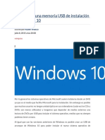 Cómo Crear Una Memoria USB de Instalación de Windows 10
