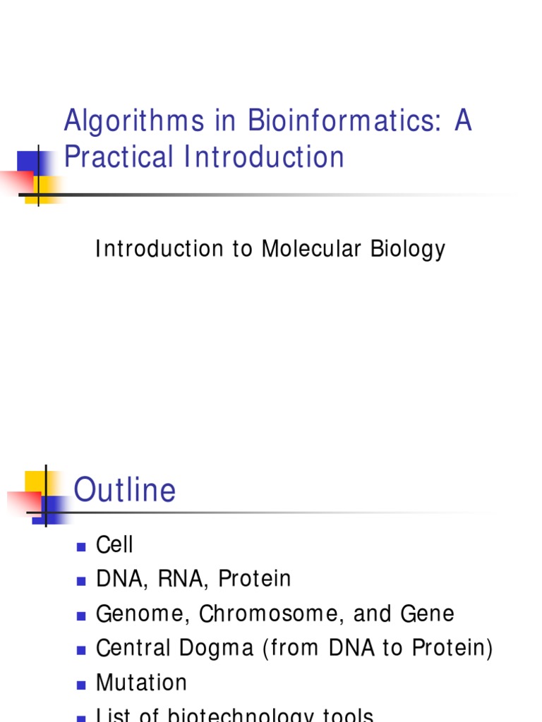 Algorithms in Bioinformatics: A Practical Introduction: Introduction To ...