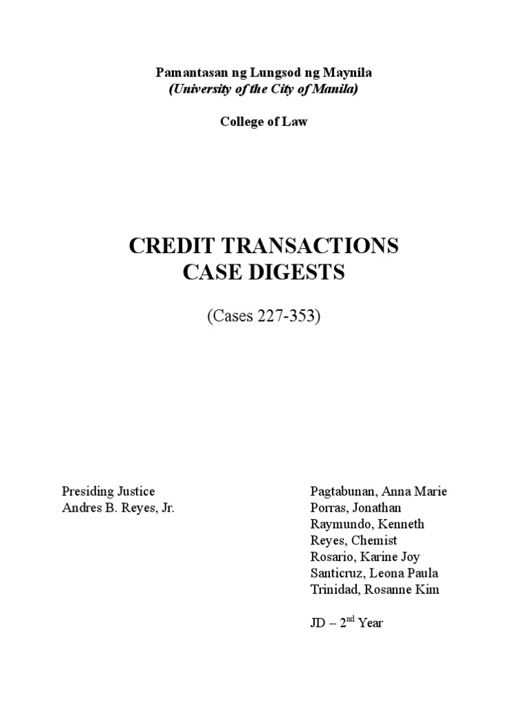 Case Digests for Law Students | PDF | Business