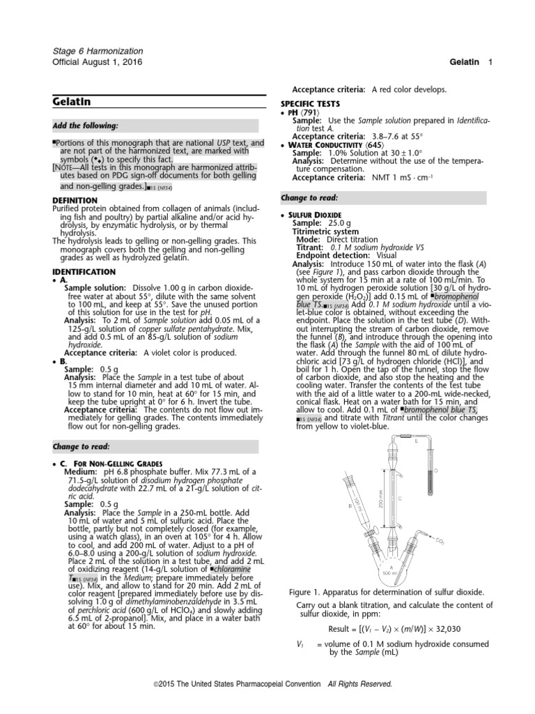 Gelatin Bloom Strength Titration Hydrochloric Acid