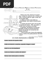 Ficha de avaliação mensal de Língua Portuguesa