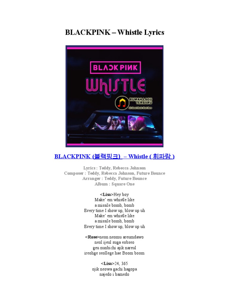 Lirik Lagu Whistle INFO DAN TIPS
