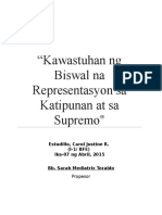 Kawastuhan NG Biswal Na Representasyon Sa Katipunan at Sa Supremo