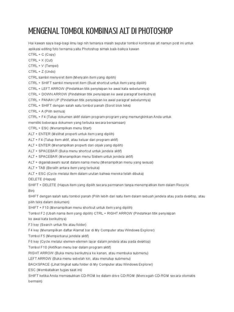 Penggunaan Tombol Kombinasi Ctrl L Merupakan Bentuk Format