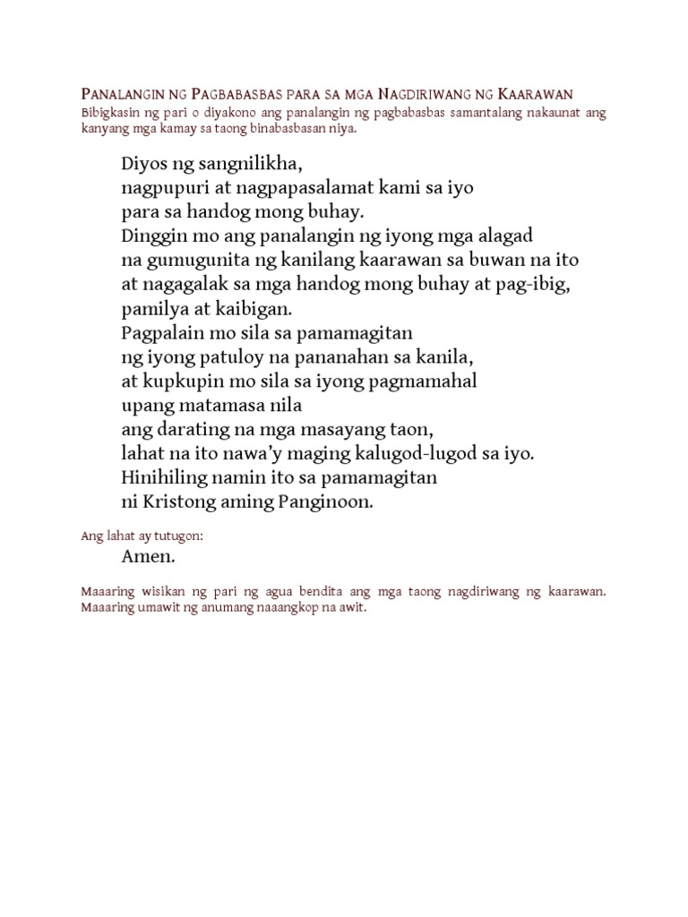 Panalangin Ng Pagbabasbas Para Sa Mga Nagdiriwang Ng Kaarawan