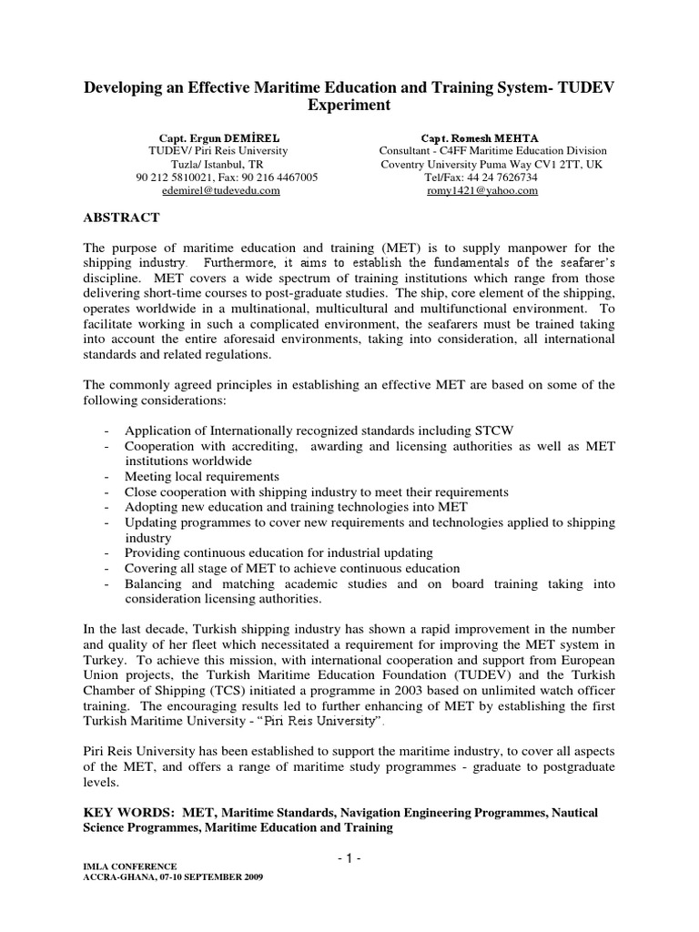 Maritime Education at Piri Reis University | PDF | Postgraduate ...